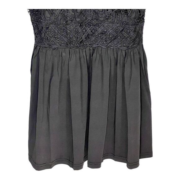 Sexy Contrast Lace V-Neck Cami Top Spaghetti Strap Tank V Neck Black Size Small - Picture 8 of 12